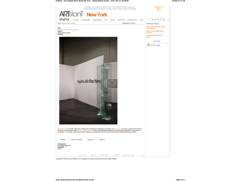 ArtSlant, April 2011
